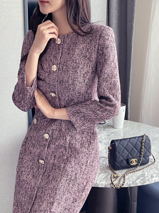 エレガントパール ツイードワンピース(3color)