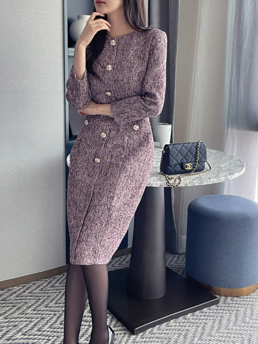 エレガントパール ツイードワンピース(3color)