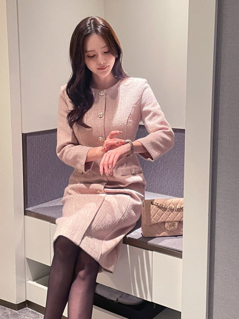 エレガントパール ツイードワンピース(3color)