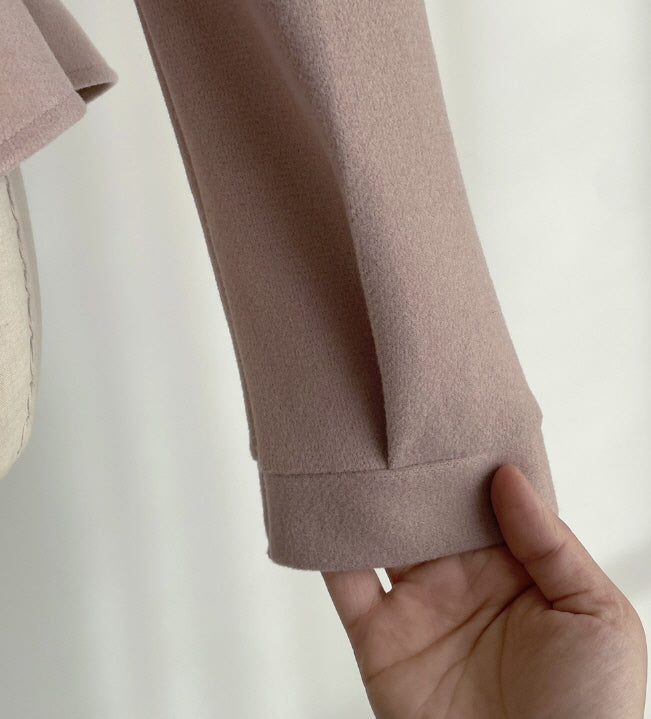 パールボタン ペプラムウールブラウス(3color)