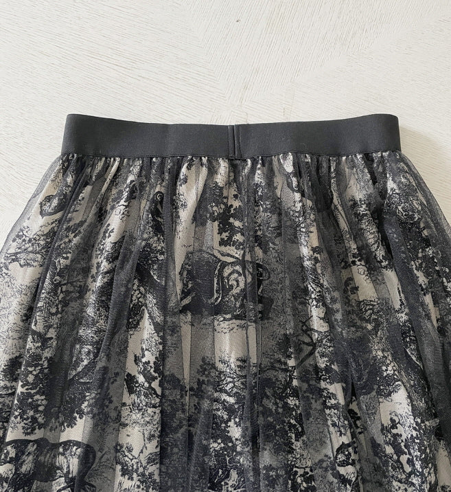 トワルレース・レイヤードチュールスカート　