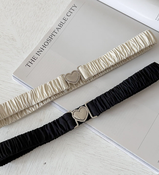 スクエアキルティング・ハートベルトワンピース(2color)