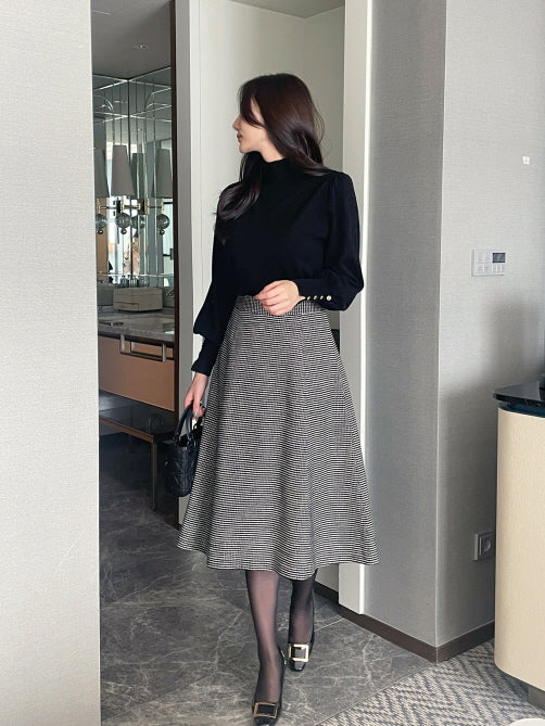 襟付きモックネック ボタンカフスニットトップス(5color)