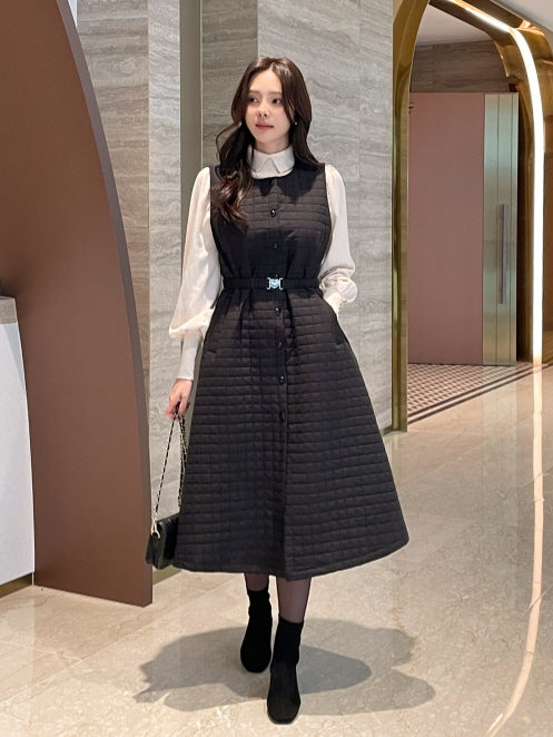 襟付きモックネック ボタンカフスニットトップス(5color)