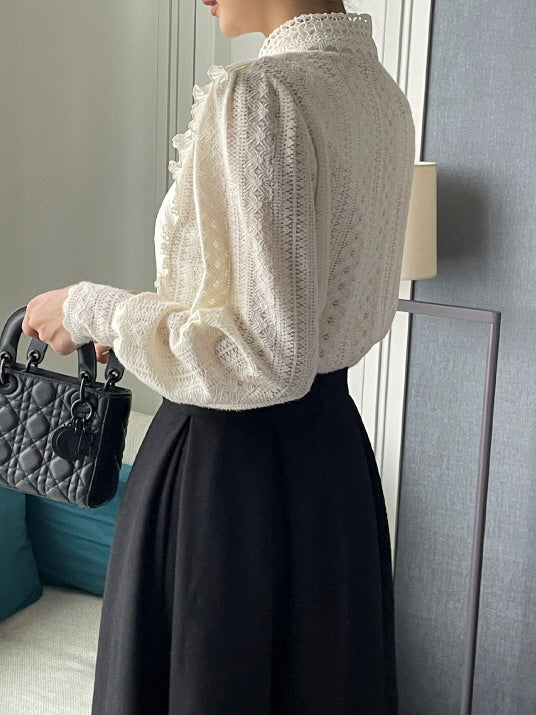 エレガントウォームタックフレアスカート(3color)