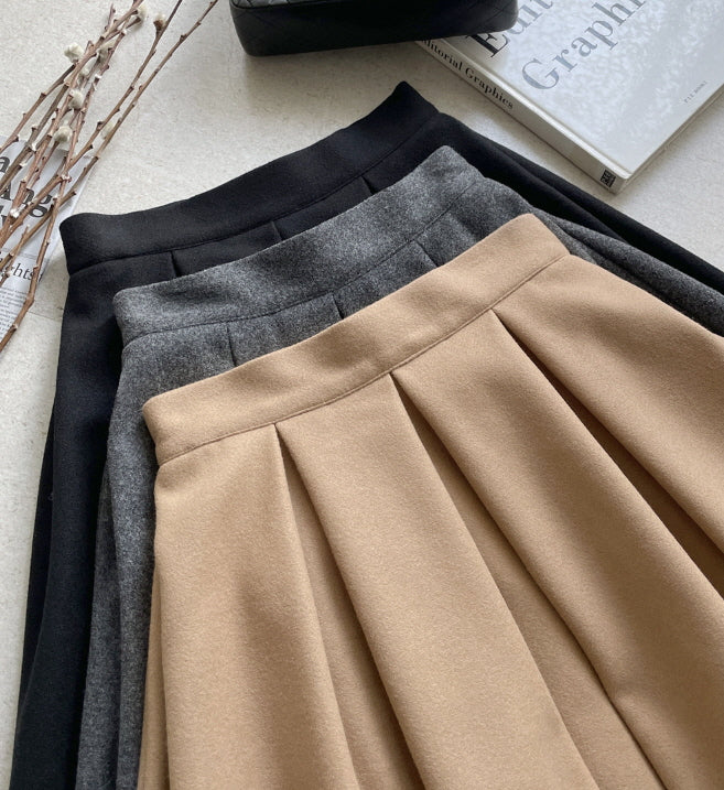 エレガントウォームタックフレアスカート(3color)