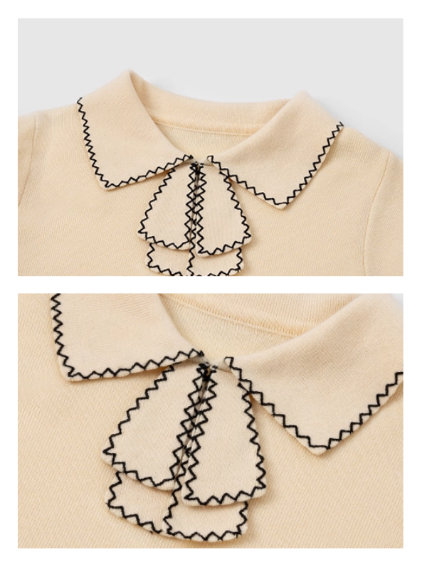 リボンカラー ニットトップス(3color)